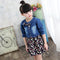 Conjunto de Falda Floral de Dos Piezas para Niñas