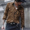 Camisa Estampado Leopardo Manga Larga para Hombre
