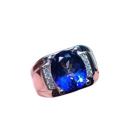 Anillo de Tanzanita Natural y Topacio para Hombre - Image 5