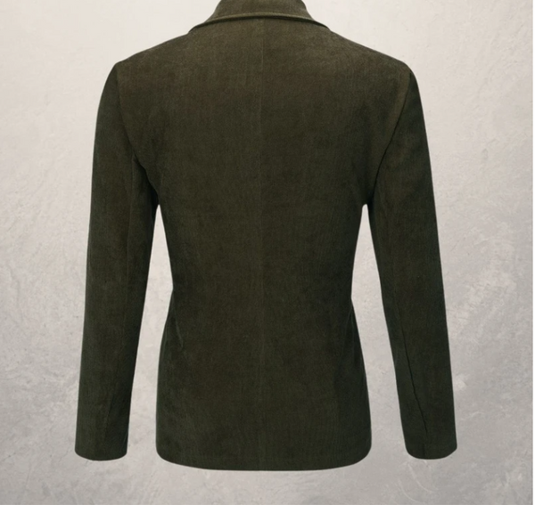 Blazer Casual Retro Liso para Hombre - Traje de Color Único