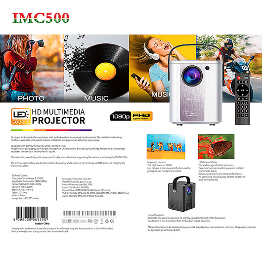 Proyector Portátil Mini HD con Espejo de Pantalla para Móvil C500 - Image 10