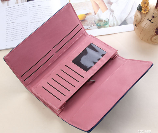 Billetera Larga Retro Coreana para Mujer con Costura Mate - Image 2
