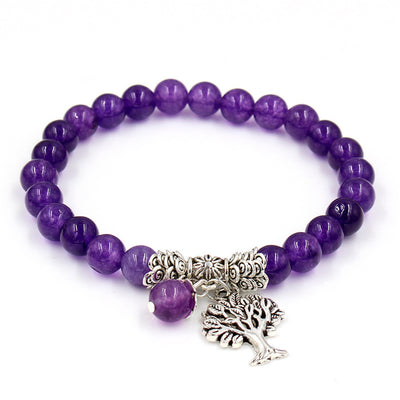 Pulsera Colgante Árbol de Amatista Natural con Cadena de Mano - Image 3