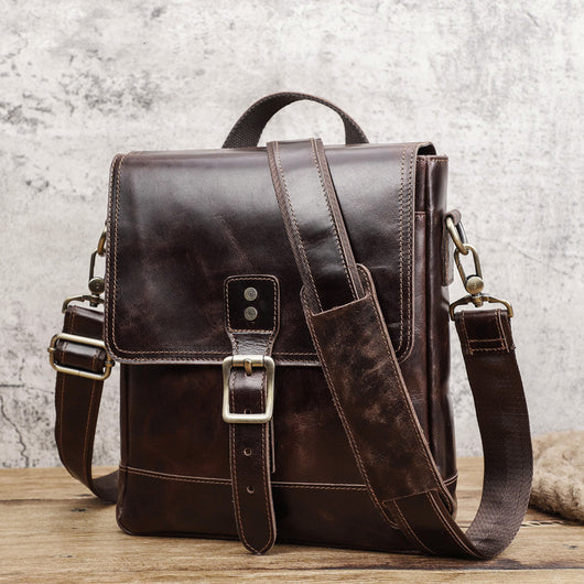 Bolsa Mensajero de Cuero Genuino para Hombre - Estilo Contemporáneo - Image 3