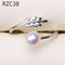 Anel de Pérola Barroca Natural Platinum Moon Design 35estilos