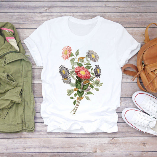 Blusa Estampado Floral Blanca Manga Corta - Image 10