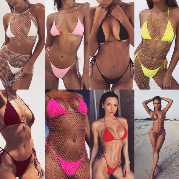 Bikini Bandage Bicolor con Cortes Laterales