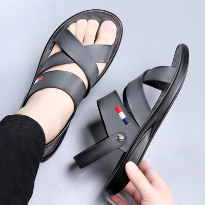 Sandalias Outdoor de Cuero Doble Capa Resistentes al Desgaste