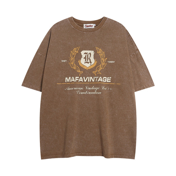 Camiseta Punk con Estampado de Letras para Hombre