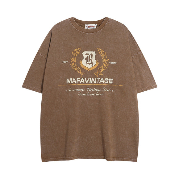 Camiseta Masculina Punk com Estampa de Letras