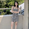 Vestido Slip con Cuello y Pliegue Ramen para Mujer