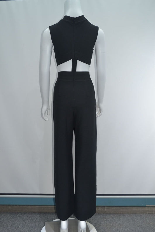 Mono Elegante sin Mangas con Cuello de Pie y Detalles Calados - Image 14