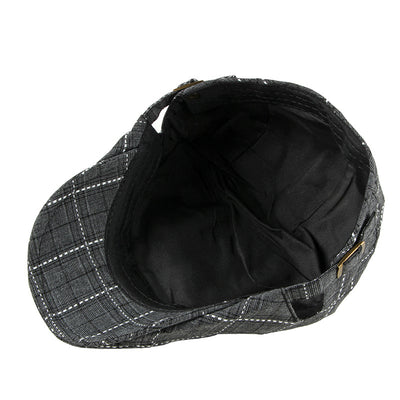Gorra Estilo Británico Retro Pato Cuadrille para Hombre - Image 14