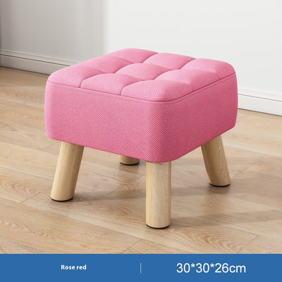 Taburete de Madera Maciza Minimalista con Tapizado - Image 8