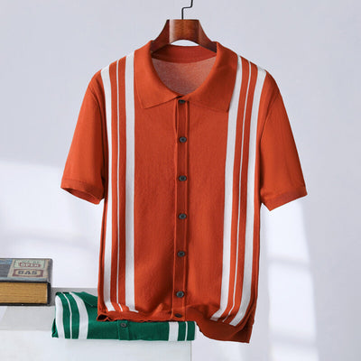 Polo Casual de Rayas Transpirable para Hombre - Image 8