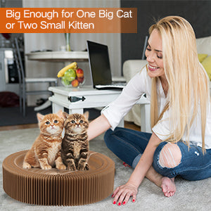Cama Rascador Plegable para Gatos - Lecho Corrugado Redondo para Gatos Grandes - Image 10