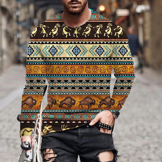 Suéter Pullover con Estampado Geométrico 3D en Colores Digitales - Image 10