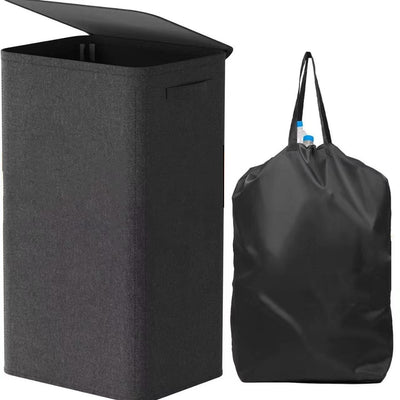 Canasta Plegable para Ropa Sucia con Tapa y Protección Antipolvo - Image 21