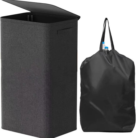 Canasta Plegable para Ropa Sucia con Tapa y Protección Antipolvo - Image 21