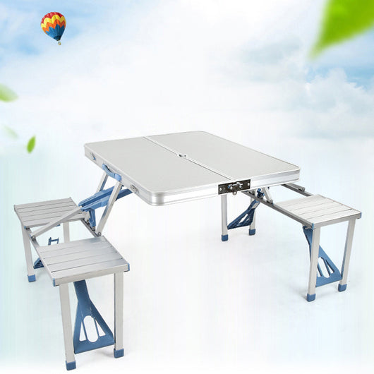 Mesa y Silla Plegable de Aluminio para Camping, Asados y Picnics