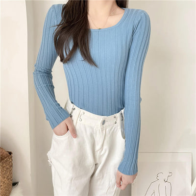 Suéter de Cuello Cuadrado para Otoño e Invierno - Image 7