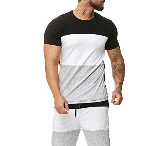 Camiseta Deportiva Hombre con Combinación de Colores y Manga Corta