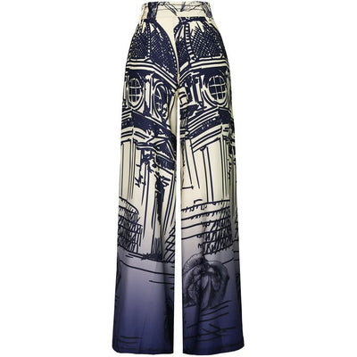 Conjunto Otoñal Estampado: Blusa Manga Larga Tipo Murciélago con Pantalón Ancho - Image 5