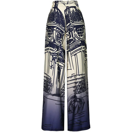 Conjunto Otoñal Estampado: Blusa Manga Larga Tipo Murciélago con Pantalón Ancho - Image 5