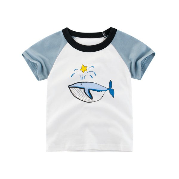 Camiseta Infantil Cuello Redondo Manga Corta 100% Algodón