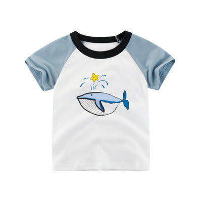 Camiseta Infantil Cuello Redondo Manga Corta 100% Algodón