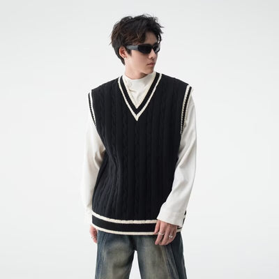 Chaleco Tejido Cuello V Estilo British College - Image 35