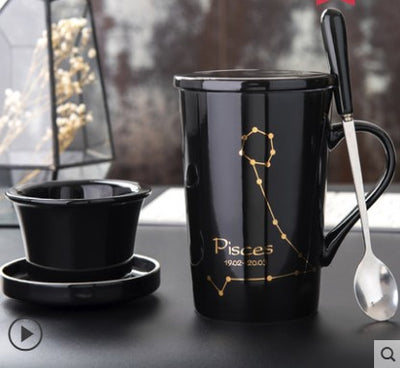 Taza de Cerámica Creativa con Tapa, Cuchara y Filtro para Té - Image 17
