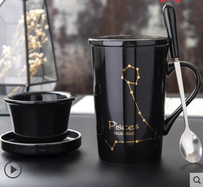 Taza de Cerámica Creativa con Tapa, Cuchara y Filtro para Té - Image 17
