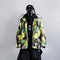 Abrigo de Invierno Hombre Talla Grande Tie-Dye Algodón con Cuello de Piel