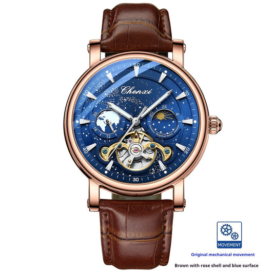 Reloj Mecánico Tourbillon Hueco Fase Lunar Xinghe con Esfera Luminosa - Image 7