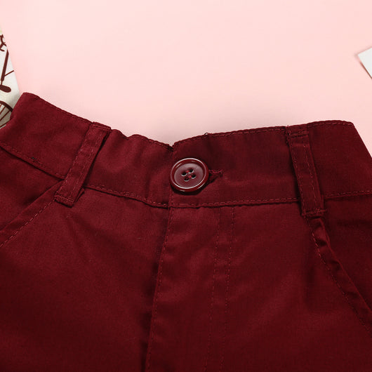 Conjunto Estampado: Playera + Shorts Rojo Vino - Image 2
