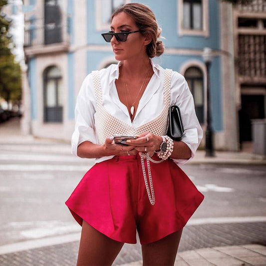 Shorts Acampanados con Botones - Corte Amplio y Elegante