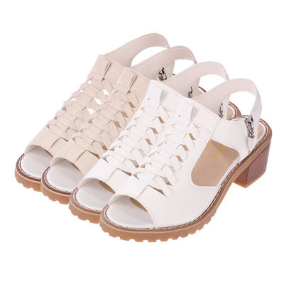 Sandalias Femeninas de Color Sólido con Cierre Lateral - Estilo Moderno y Cómodo - Image 7