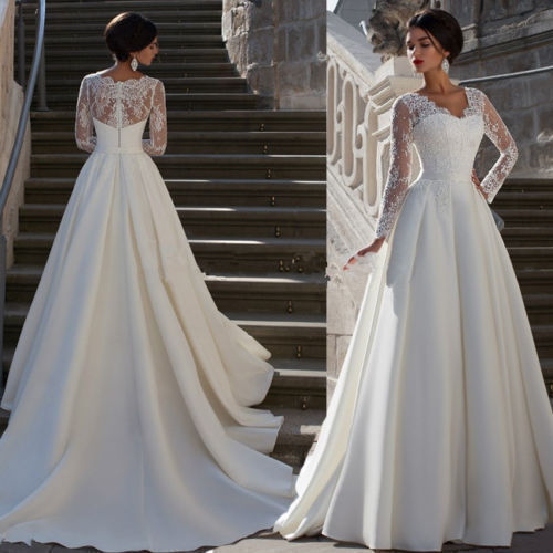 Vestido de Novia Elegante Ajustado Manga Larga - Image 6