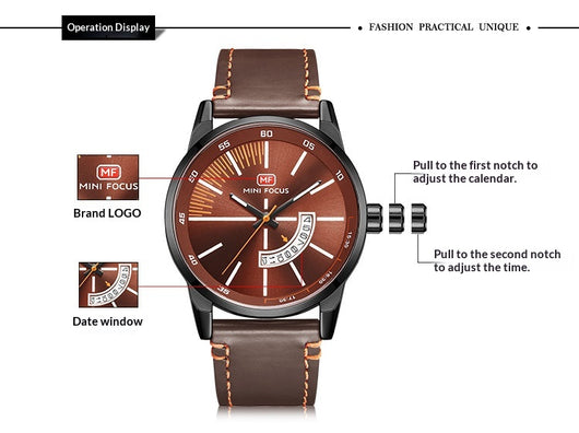 Reloj Deportivo para Hombre con Calendario, Pantalla Luminosa y Correa de Cuero Genuino - Image 10
