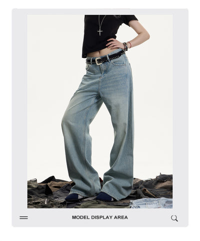 Jeans Rectos Holgados Vintage Desgastado para Mujer - Image 9