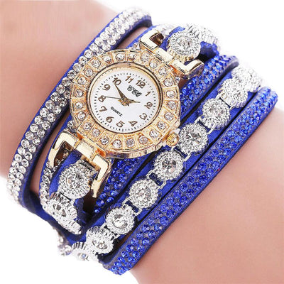 Reloj de Cuarzo para Mujer con Pulsera de Cuero y Diamantes de Imitación - Image 10