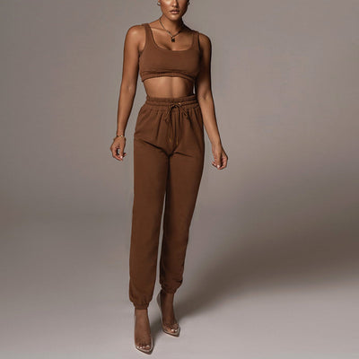 Conjunto Dos Piezas Mujer: Chaleco Umbilical y Pantalón Ajustable - Image 2