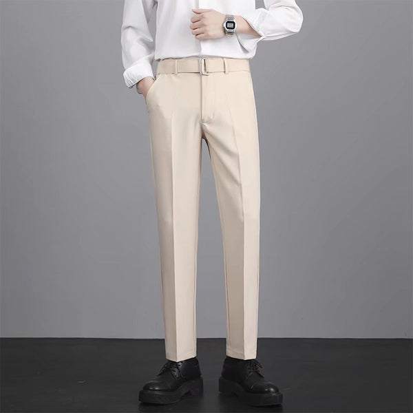 Pantalones Casuales Coreanos Rectos Antirruga de Corte Moderno