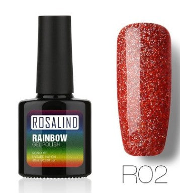 Esmalte de Gel Fotocurable ROSALIND sin Químicos - Sistema Arcoíris con Brillos - Image 3