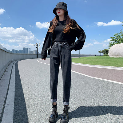 Jeans Harlan Negros Cintura Alta Slim para Mujer - Primavera Verano - Image 9