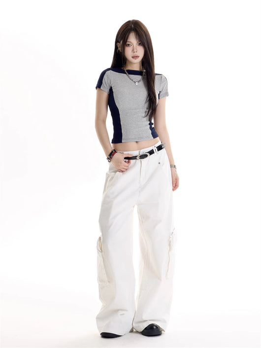 Pantalones Cargo Retro Americano Estilo Hot Girl con Múltiples Bolsillos - Image 3