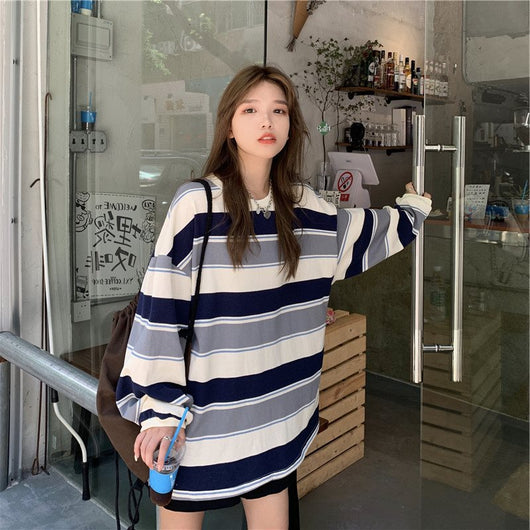 Sudadera Holgada a Rayas
