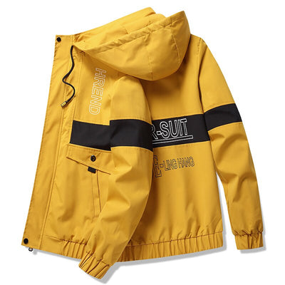 Chaqueta de Béisbol Casual Coreana para Hombre con Capucha y Bordado - Image 3