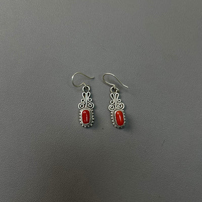 Aretes Nepalíes de Cuentas Rojas - Diseño Simple y Elegante - Image 5